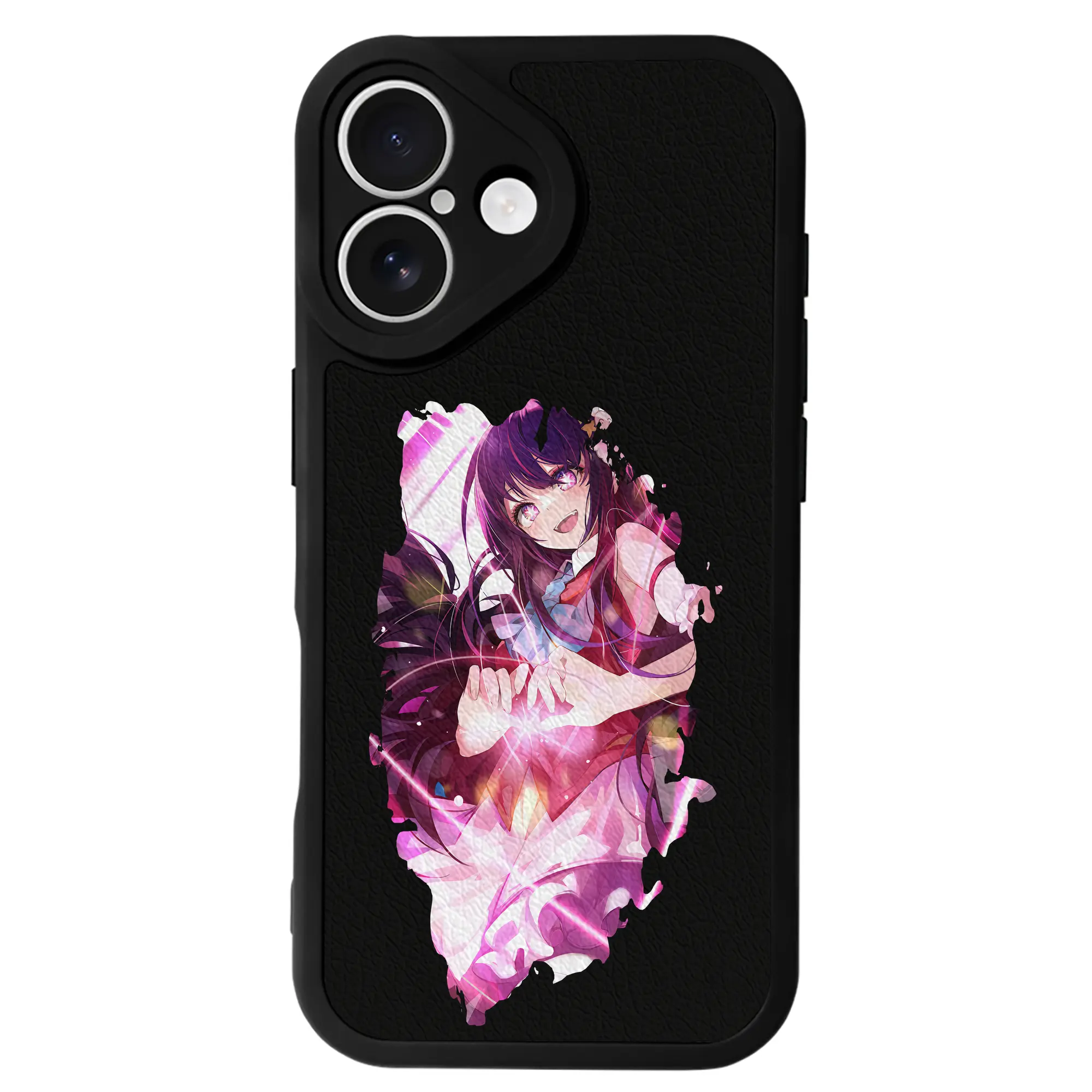 推しの子 グッズ,星野アイ - IPhone 16シリーズ対応 ・ シリコンスマホケース ・ レザー調 ・ 高精度フィット ・ 耐衝撃 ・ ワイヤレス充電対応 ・ 精密カット